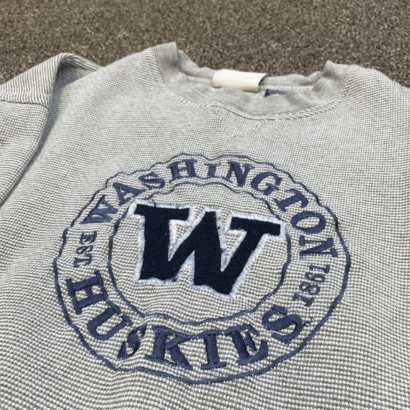 Crable Sportswear Other - Crable Sportswear Washington Huskies Sweatshirt Grey Ribbed Knit Mens Large UW